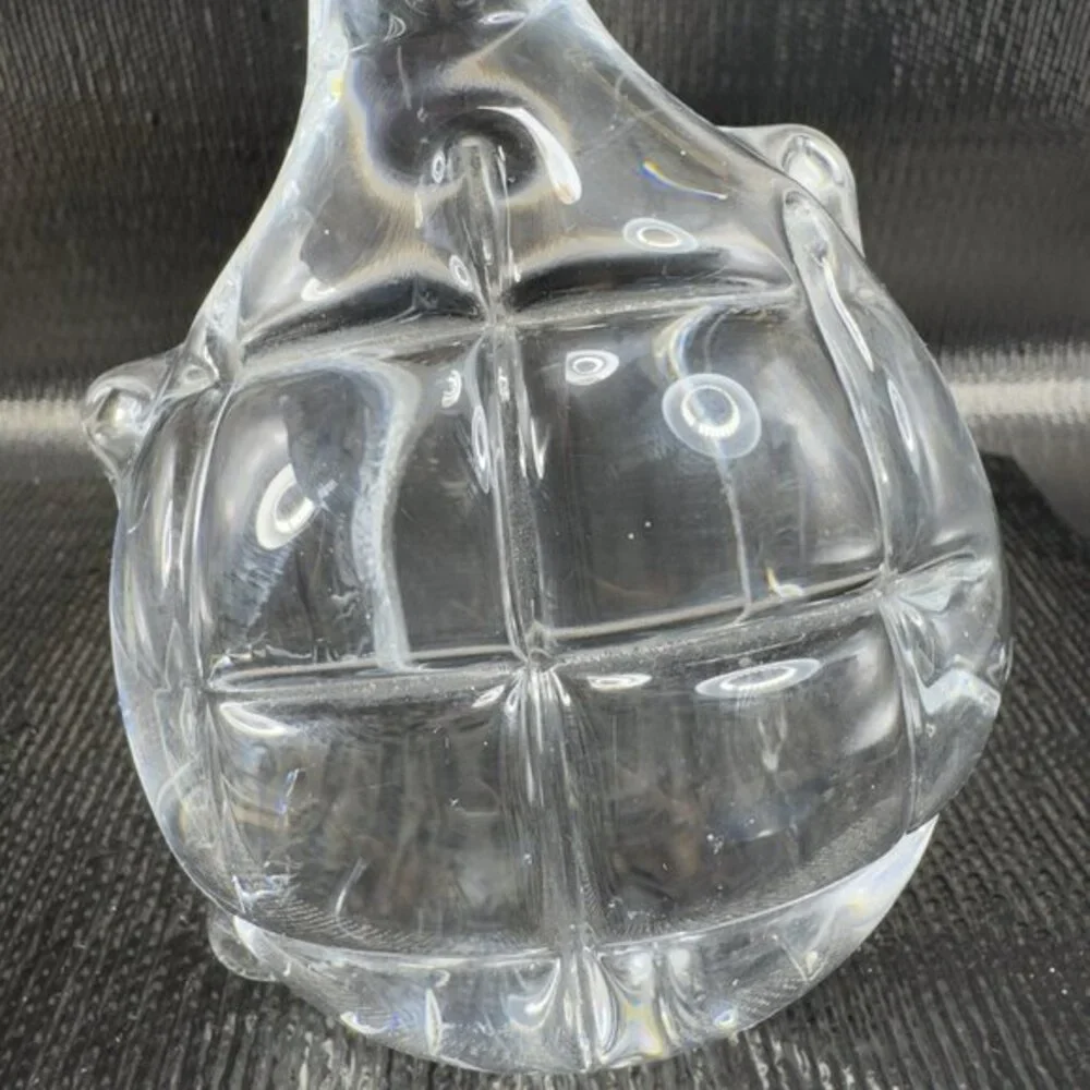Sweden Clear Heavy Crystal Glass Turtle Figure Blown Glass Figurine Sweden‎ VTG